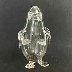 clear penguin oil lamp as is no center glass or wick propragataion vase